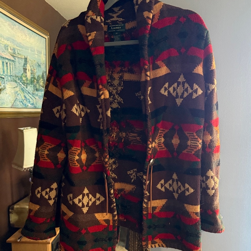 Lauren-Ralph Lauren Southwestern Knit Southwest Cardigan